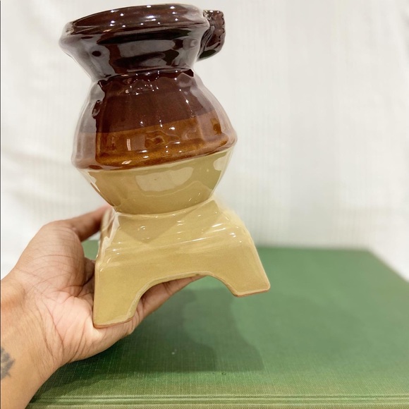 Three tones decorative trio of vases and tea pot - Picture 3 of 12